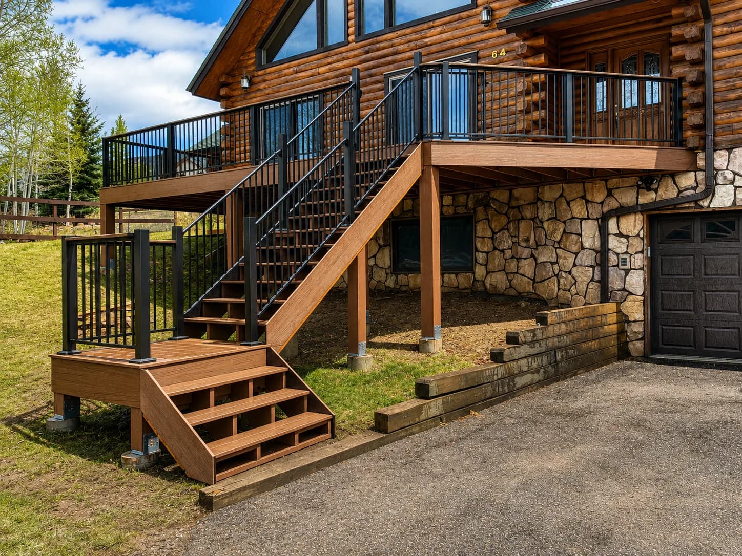 Log Home Deck — Finished